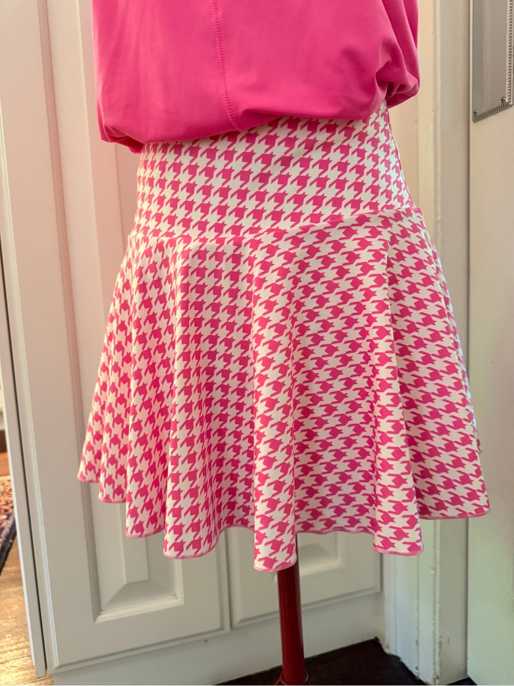 Open Court Pink Houndstooth High Waist Tennis Skort Size S
